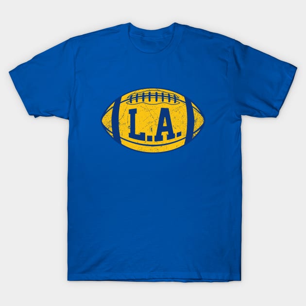 LA Retro Football - Blue T-Shirt by KFig21